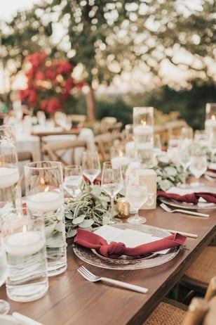 modern backyard wedding reception