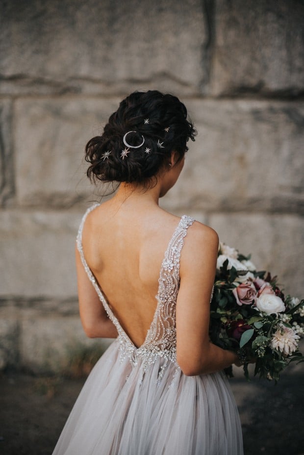 moon and star wedding hair accessories