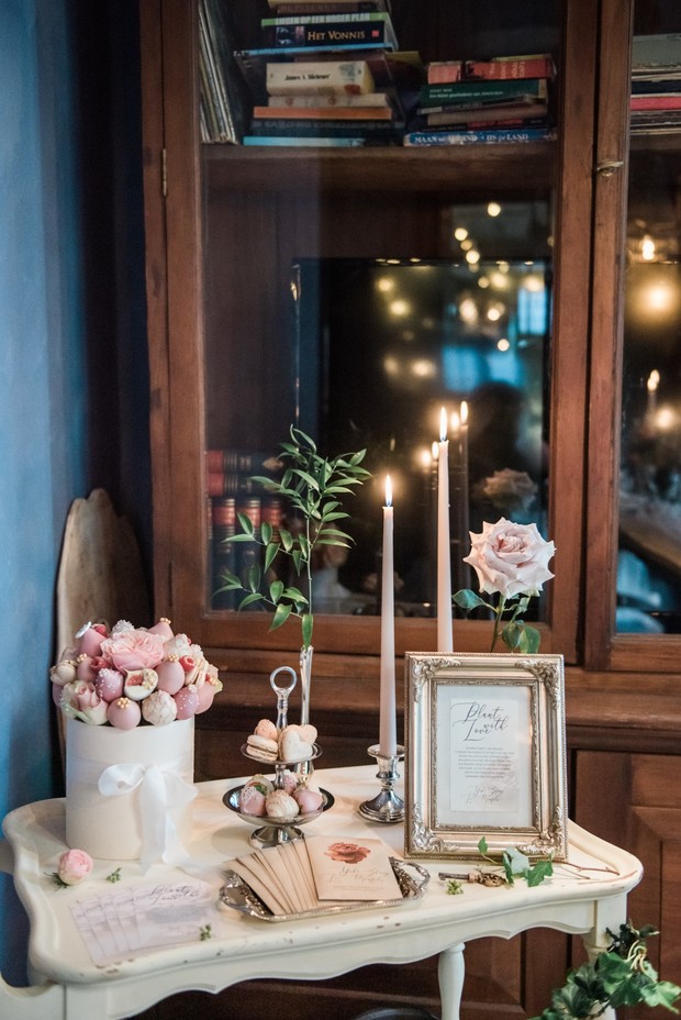 vintage wedding dessert table