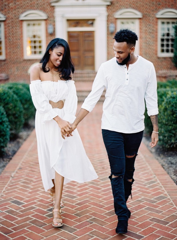 sweet and laid back engagement couple