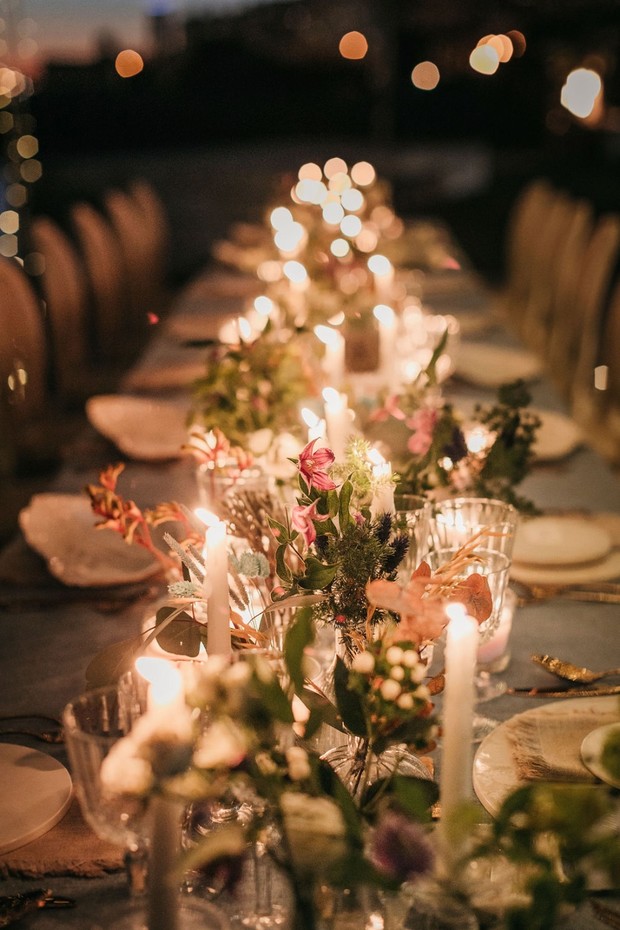 candlelight wedding reception