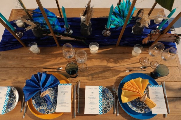 blue wedding table decor ideas