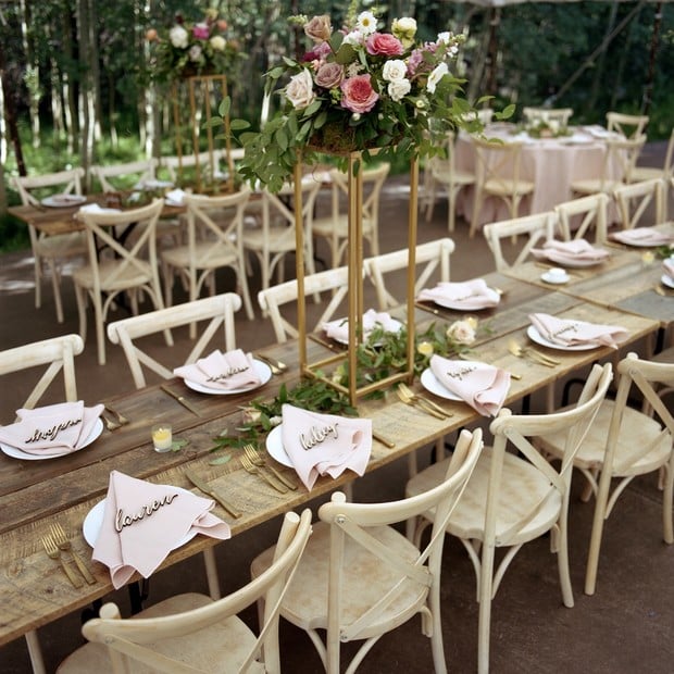Rustic yet elegant wedding reception