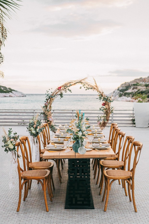 wedding reception by the sea