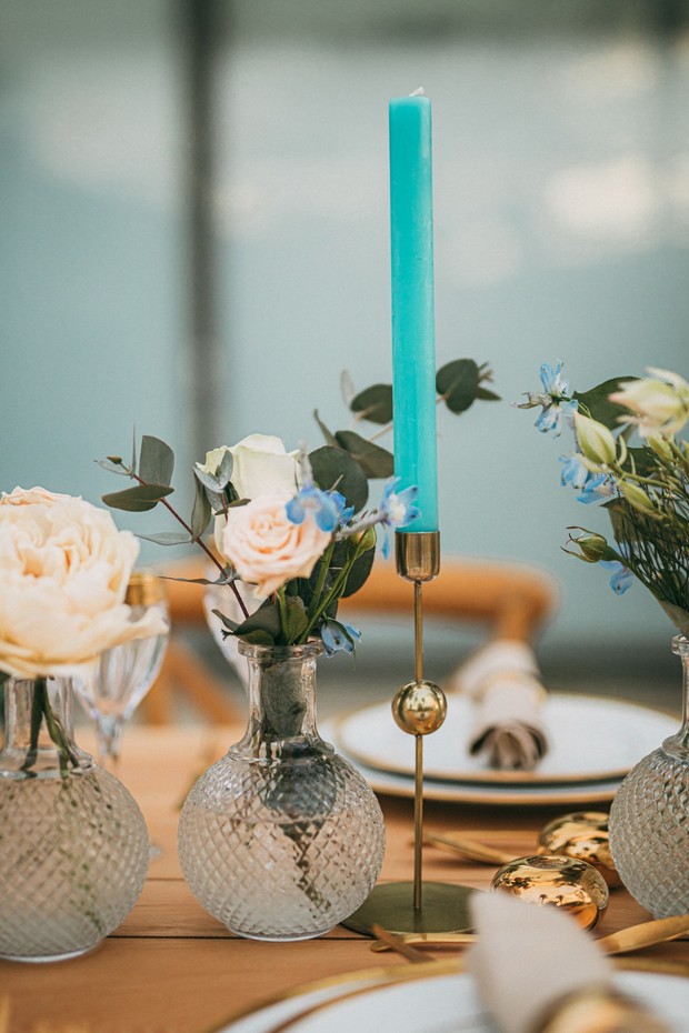 brass candle sticks wedding decor