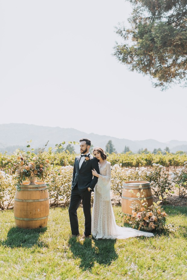 wedding ceremony at a vineyard in Napa