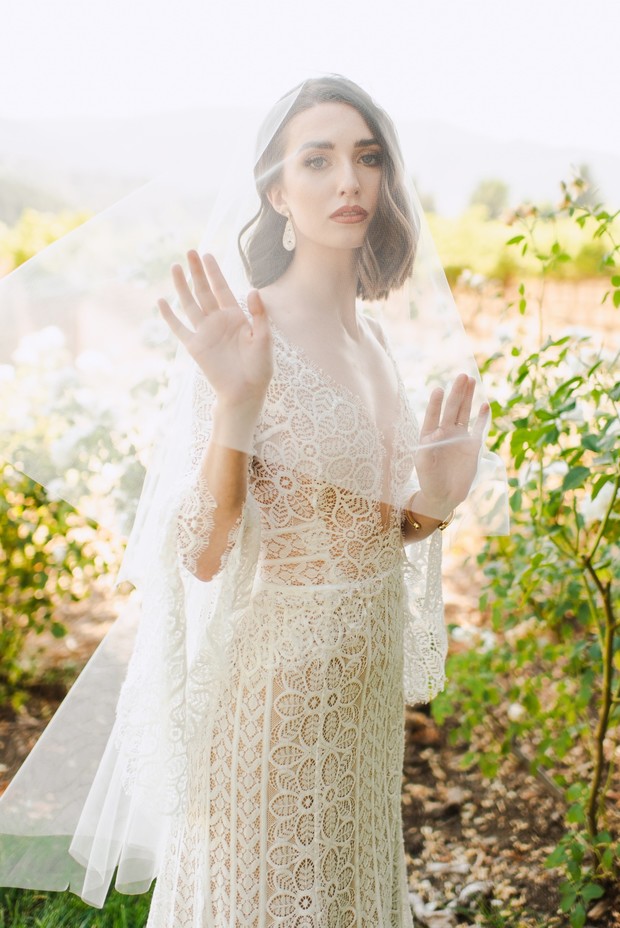lacy wedding gown