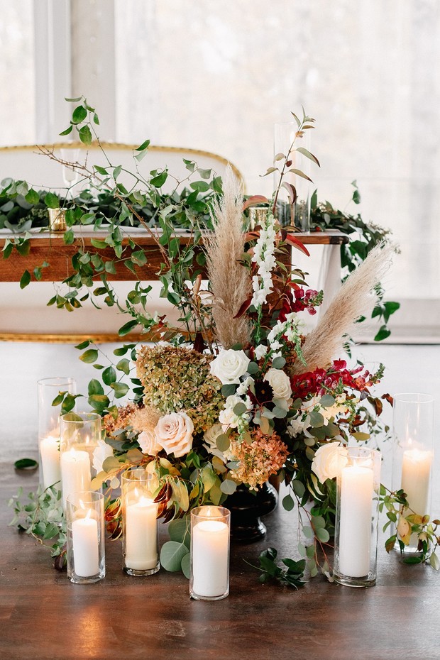 Sweetheart table floral decor