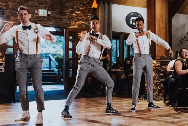 groomsmen dance off
