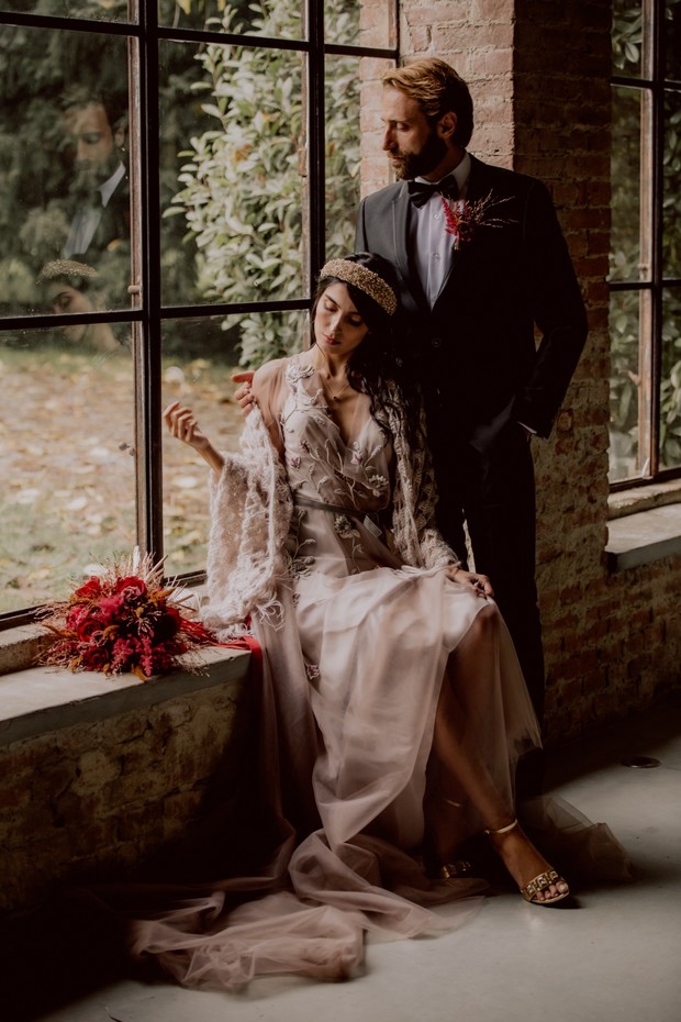 Luxurious blush and red wedding