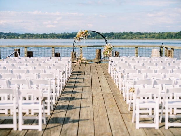 seaside wedding on a dock