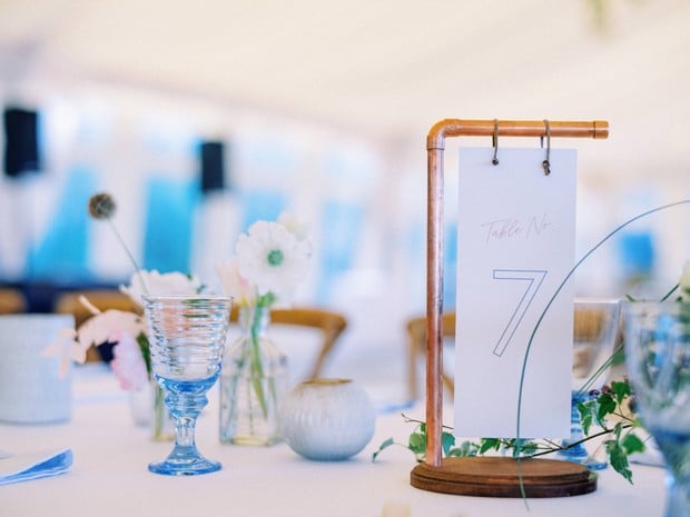 chic table number stand for wedding