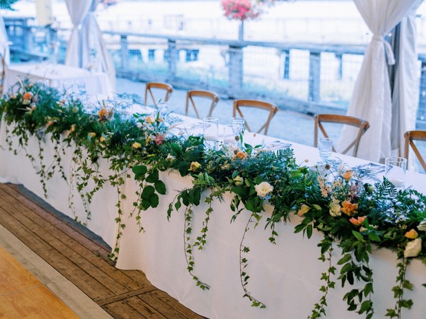 head wedding table florals