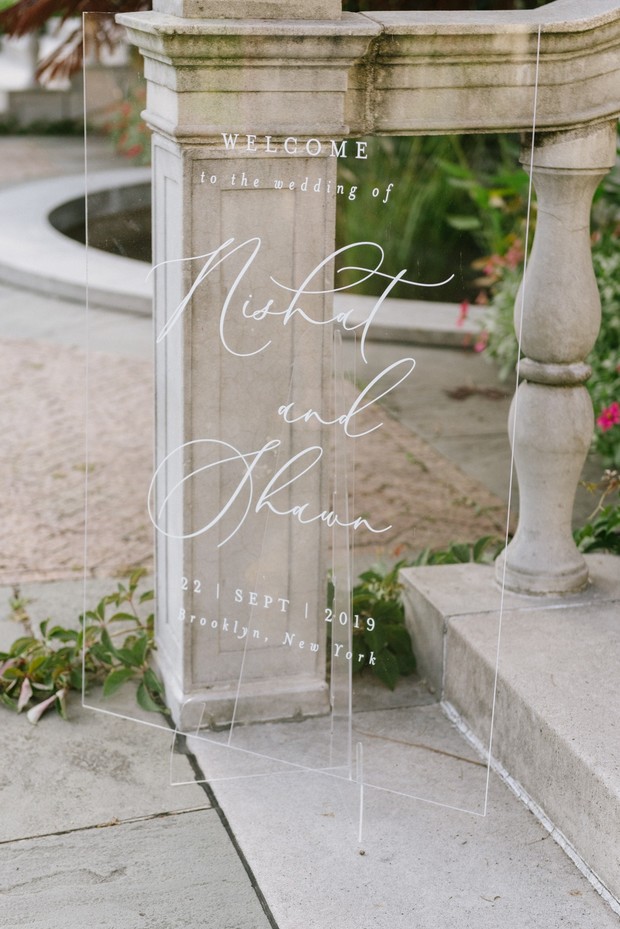 clear acrylic wedding sign