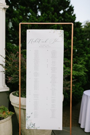 wedding seating assignment sign