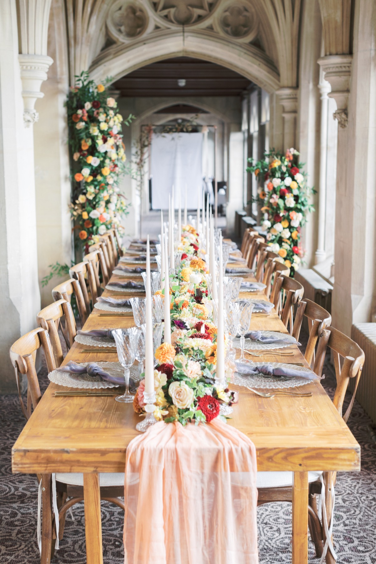 Elegant wedding table with floral decor and candles