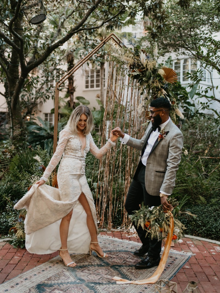 Colorful Hidden Oasis Wedding Inspiration For Two in Florida