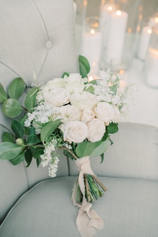 white rose wedding bouquet