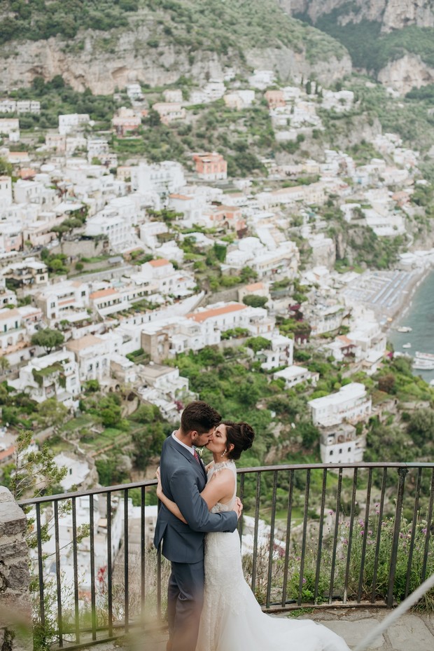 wedding kiss on the Amalfi Coast