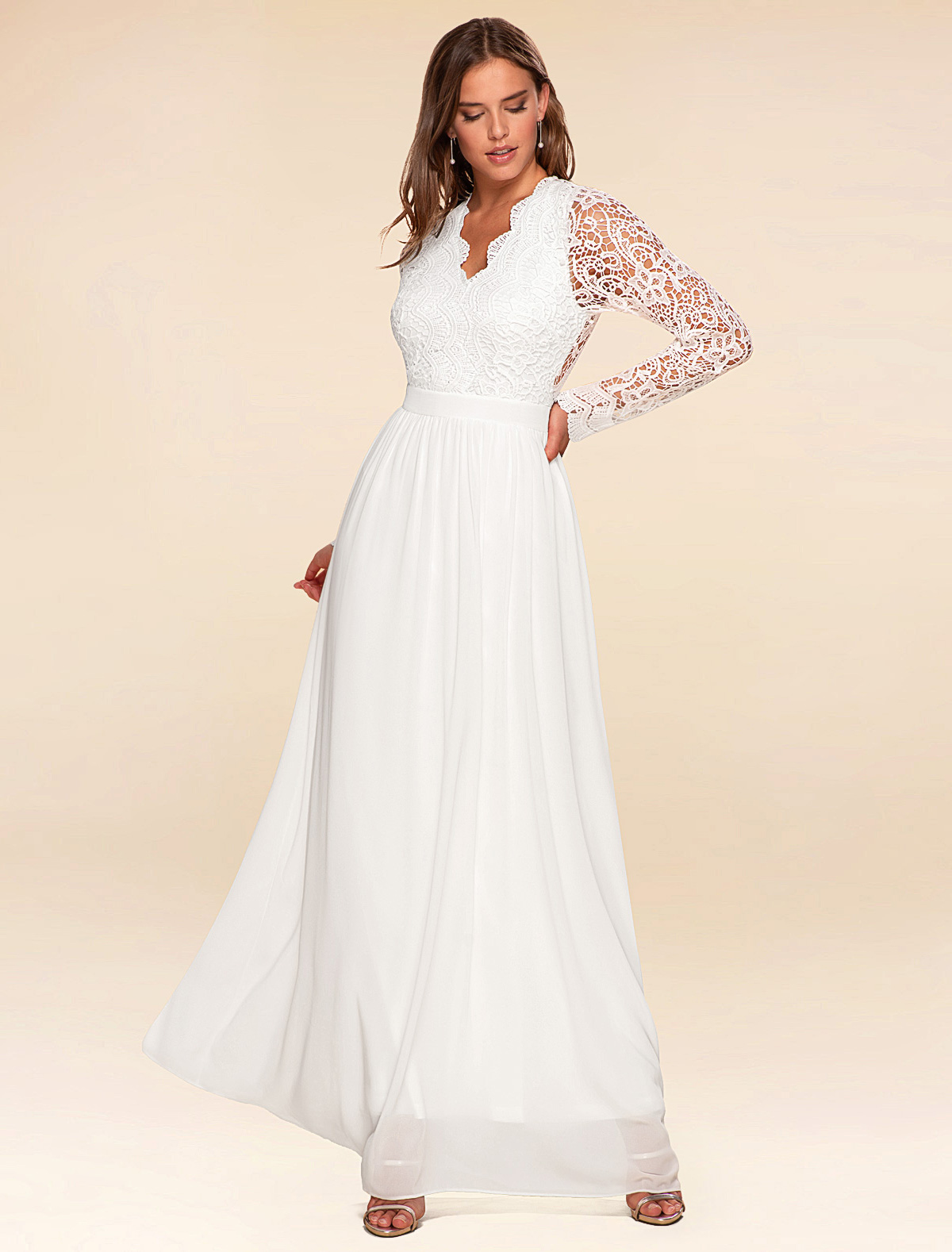 marvelous-white-long-sleeve-lace-maxi