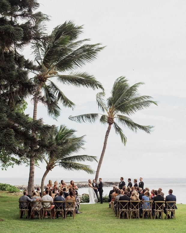 outdoor Hawaiian wedding