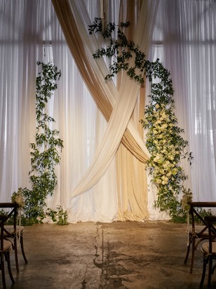 elegant and organic wedding ceremony backdrop