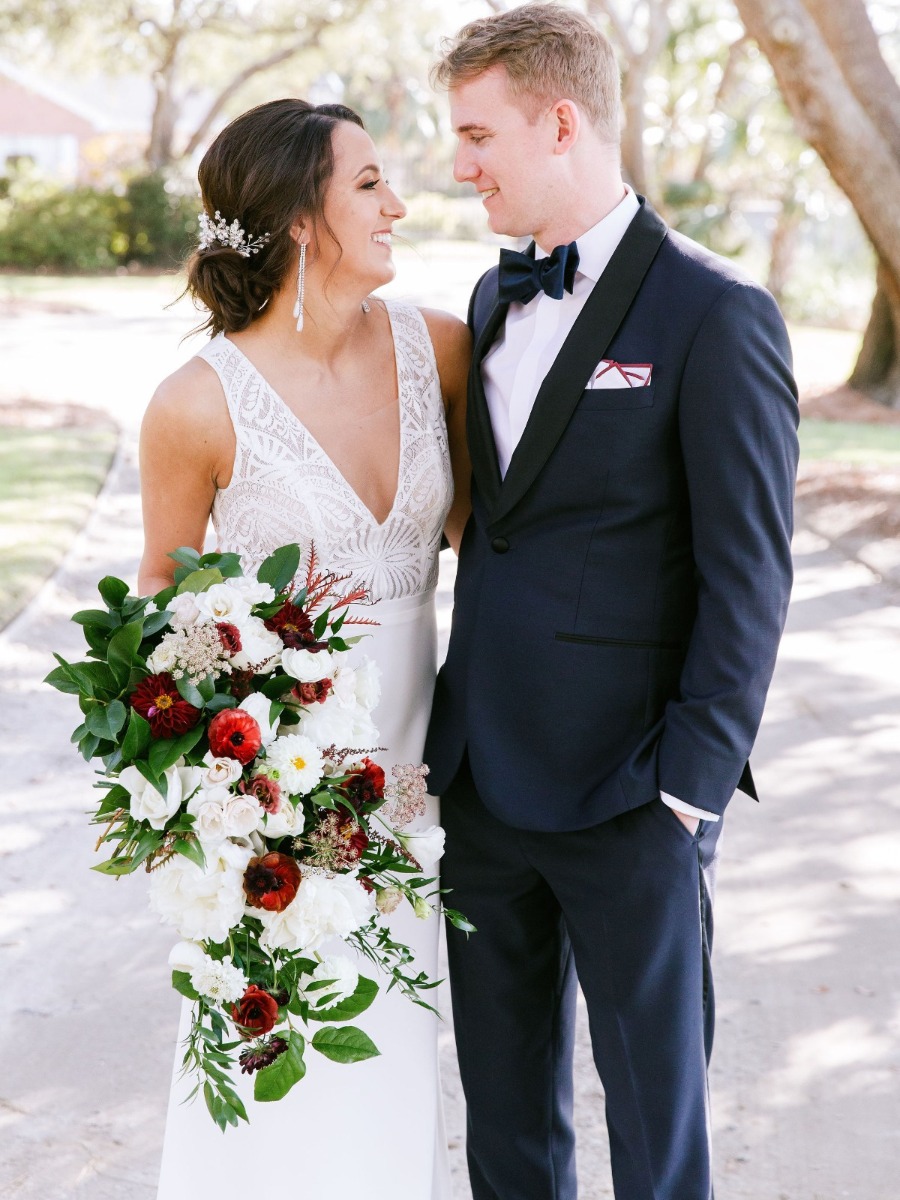 Warm & Romantic Fall Outdoor Wedding in Burgundy