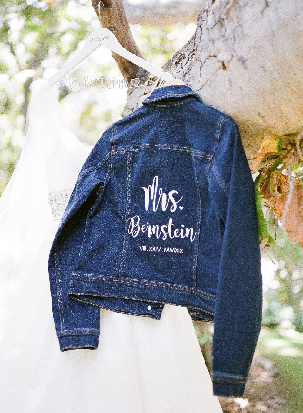 personalized bridal jean jacket