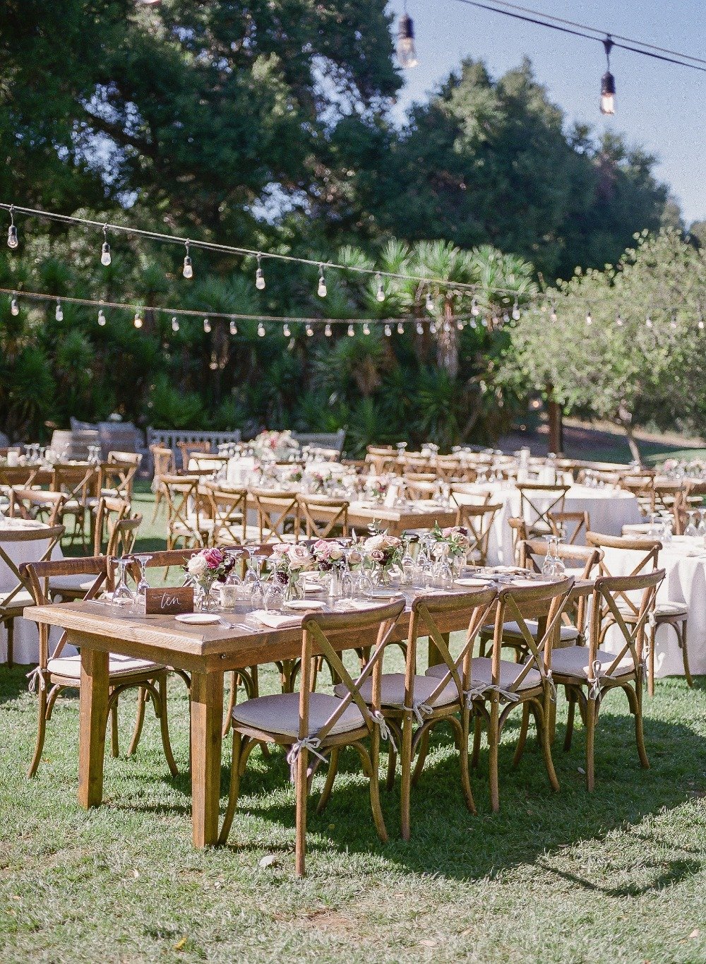 outdoor rustic wedding reception
