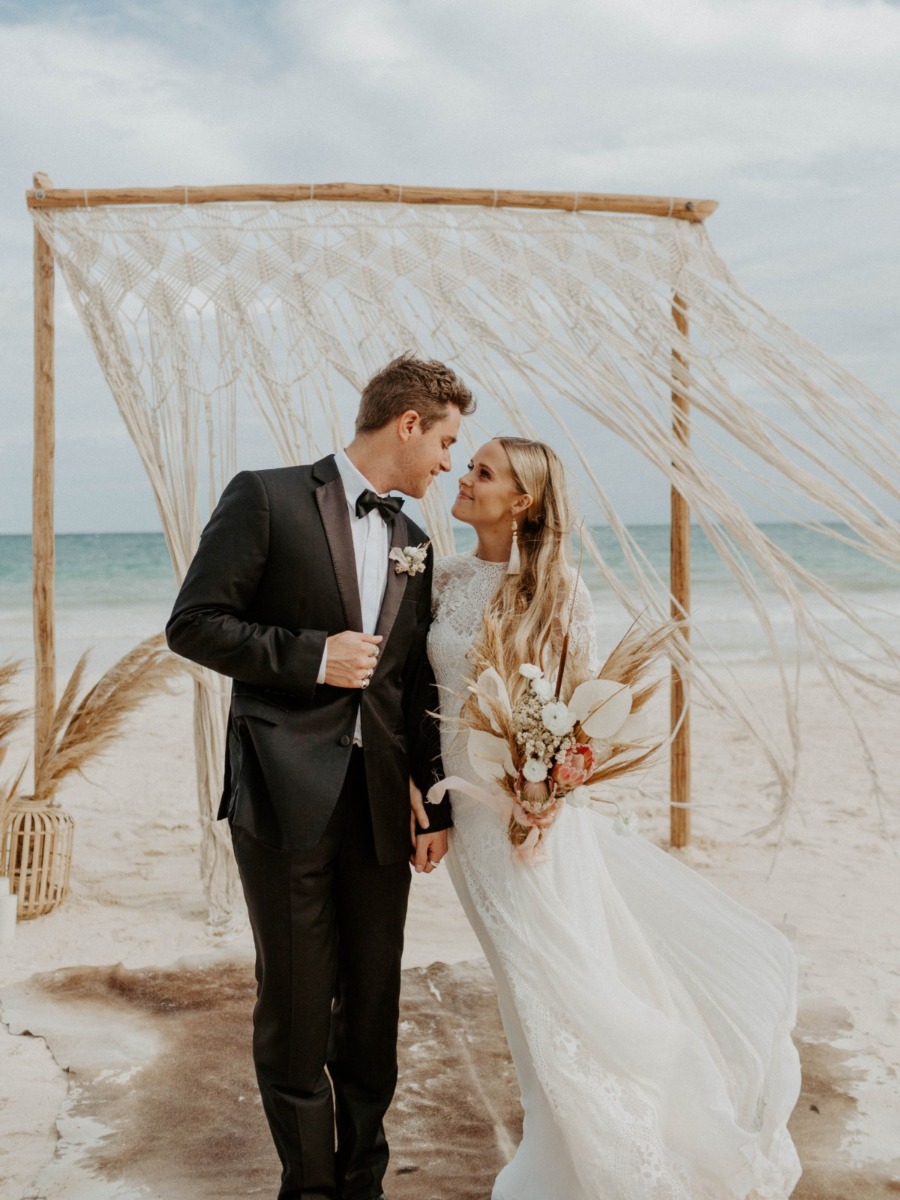 A Dreamy Boho Beach Wedding Inspiration in Tulum, Mexico