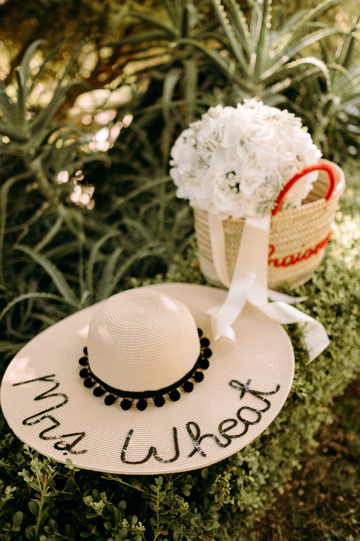 custom bridal beach hat