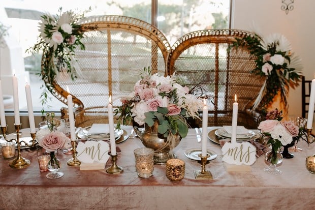 vintage romantic sweetheart table