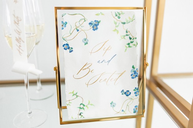 sip and be seating wedding sign