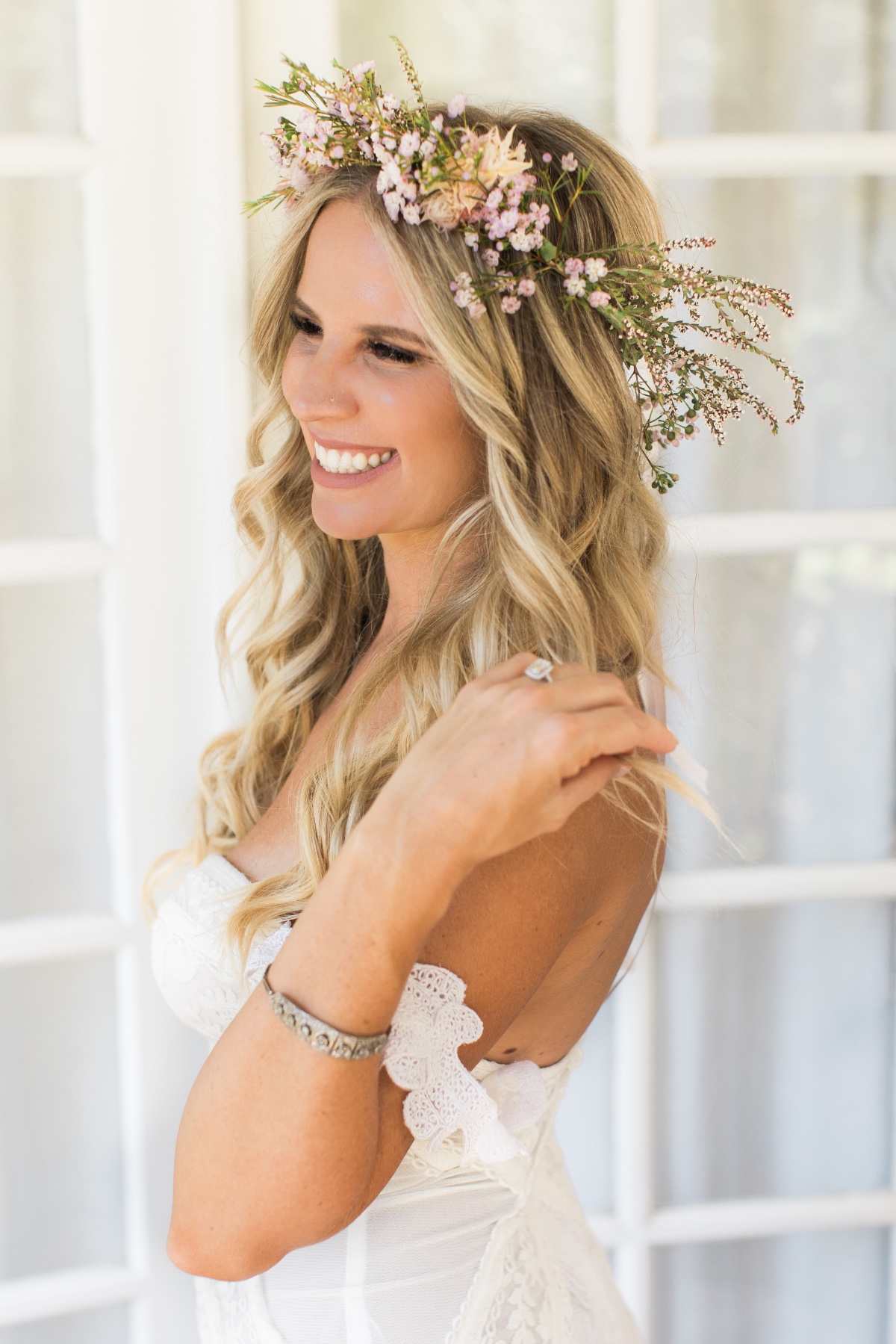 Bridal portrait with floral crown