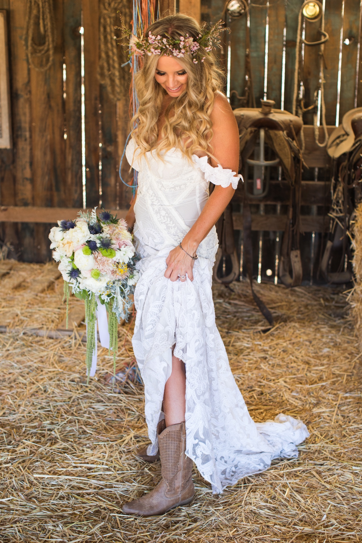 bride in boots