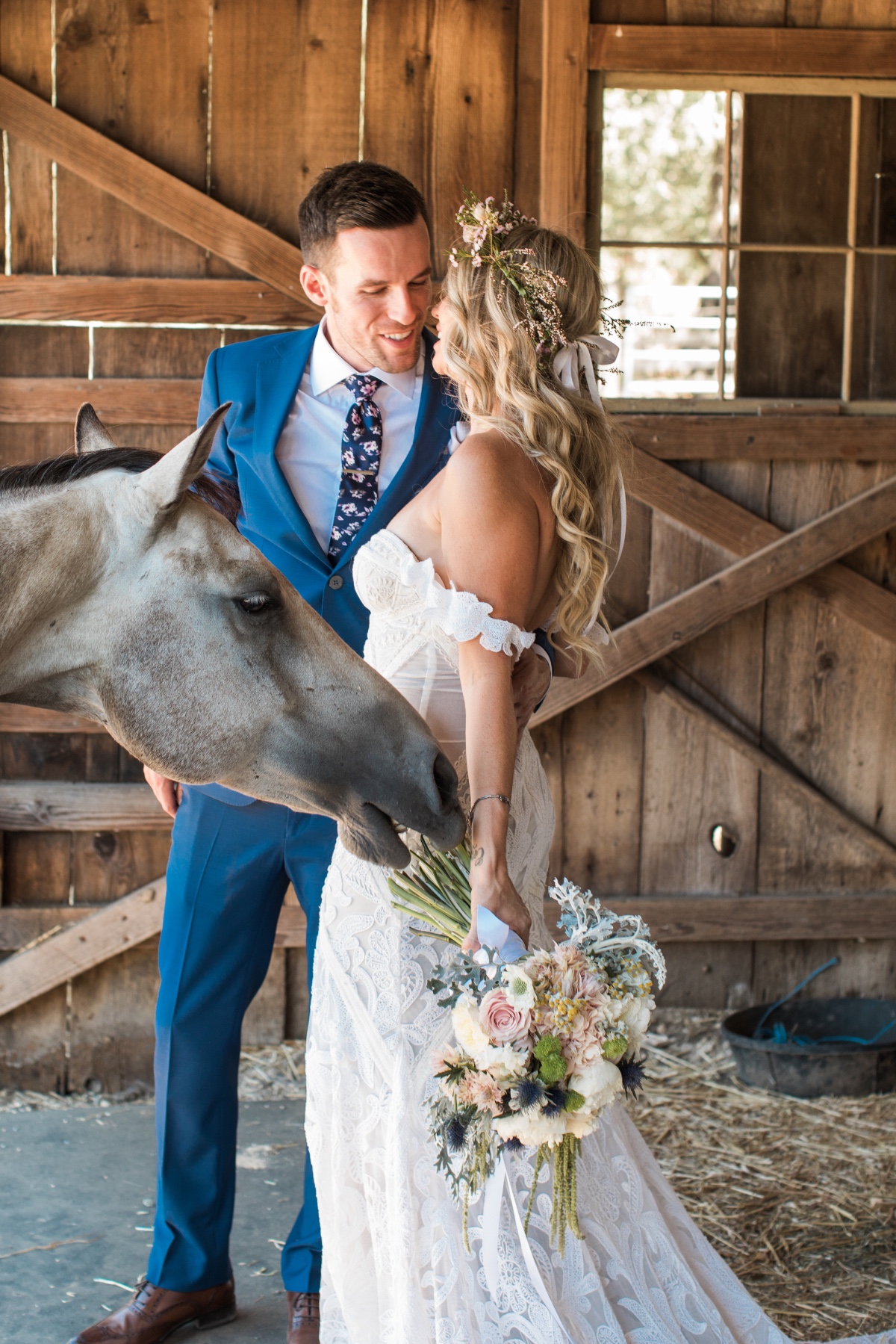 ranch style wedding photo