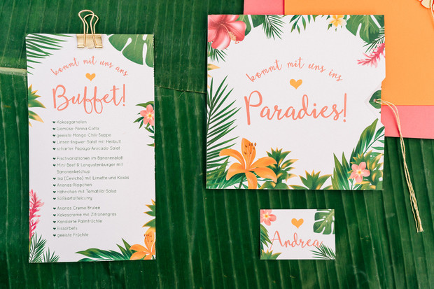 tropical wedding stationery ideas