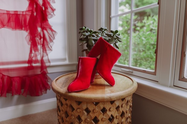 red velvet shoes