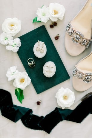 bridal jewelry and heels