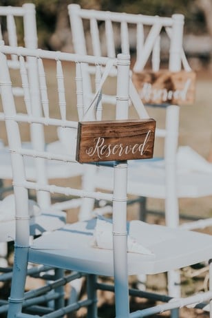 reserved sign at wedding