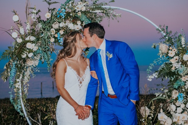 blue wedding backdrop