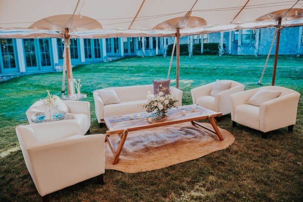 relaxed seating area at wedding