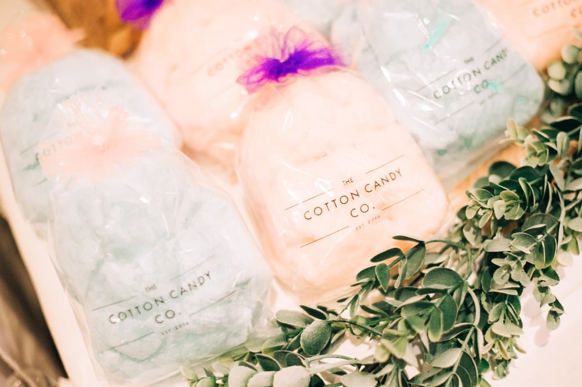 Cotton candy wedding favors