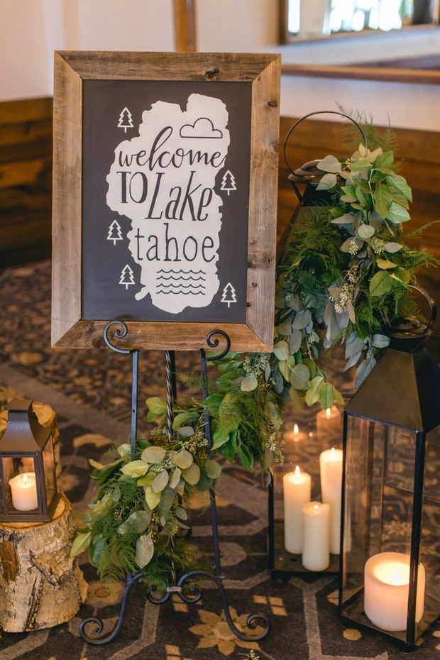welcome to Lake Tahoe wedding sign