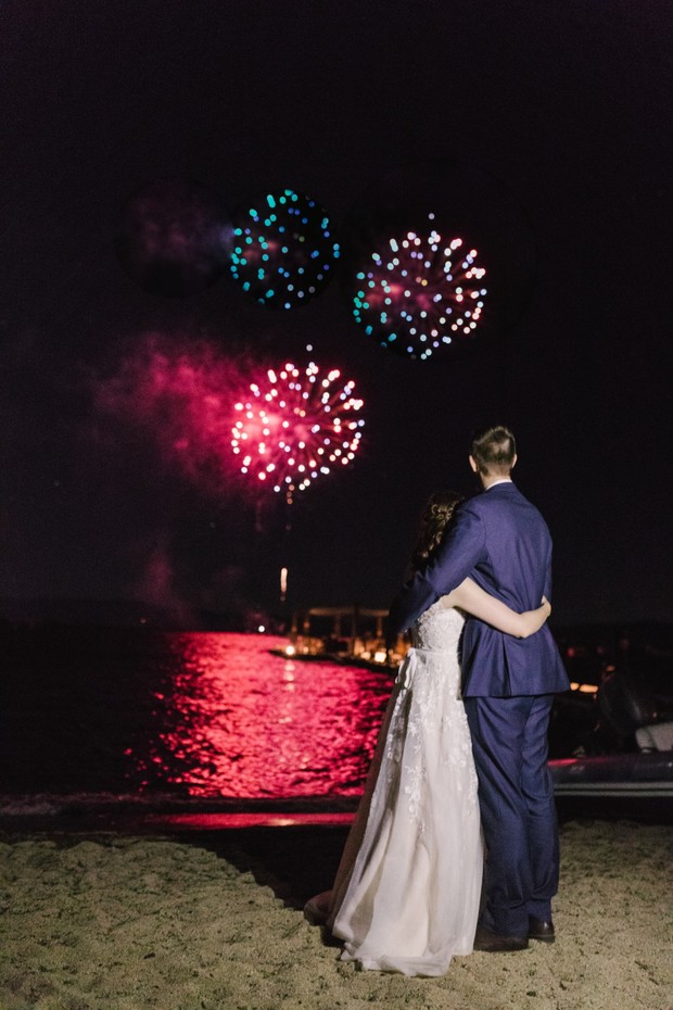 Wedding fireworks on Lake Tahoe
