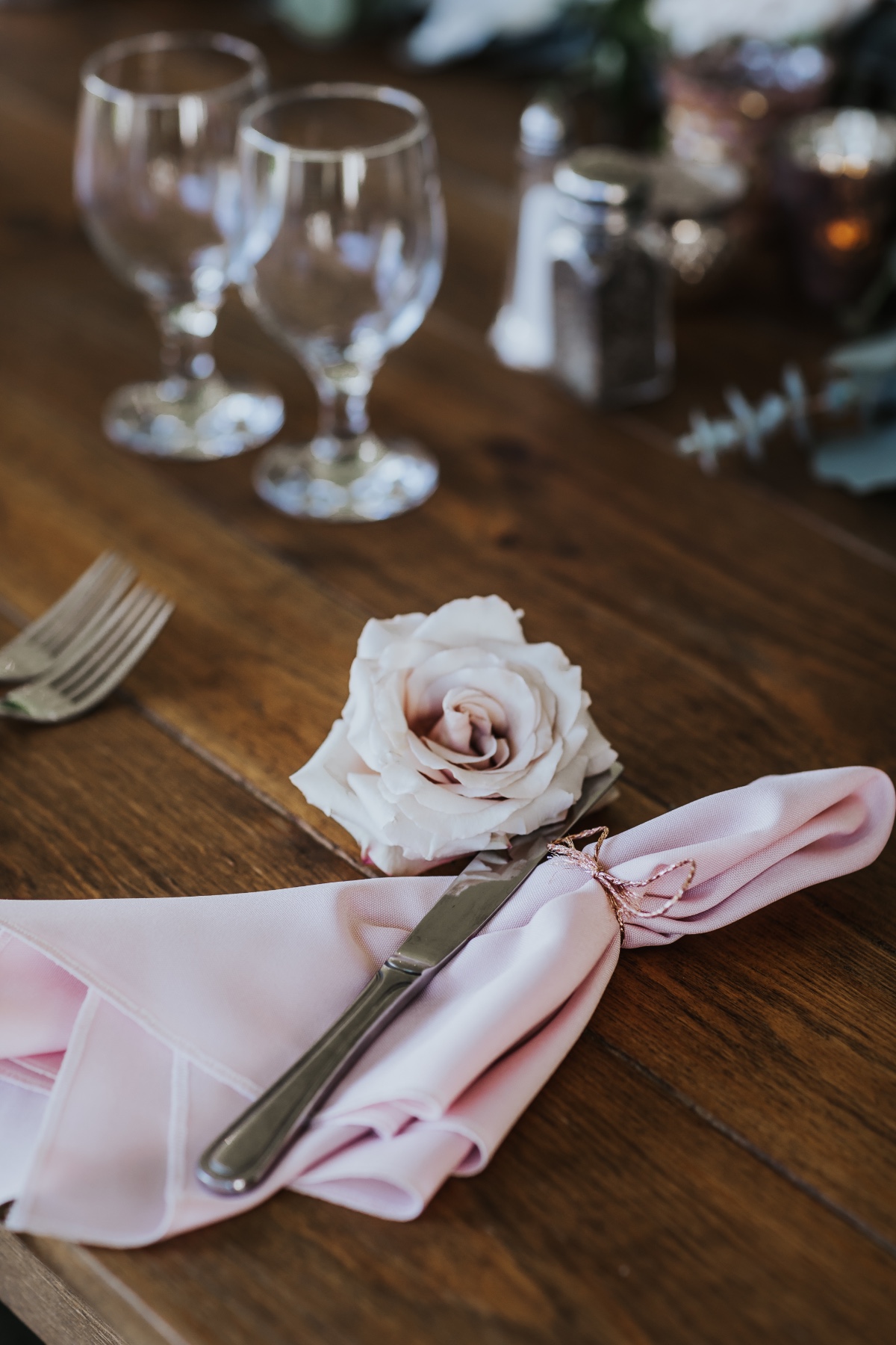 pink wedding napkin