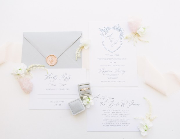 soft grey wedding invitation