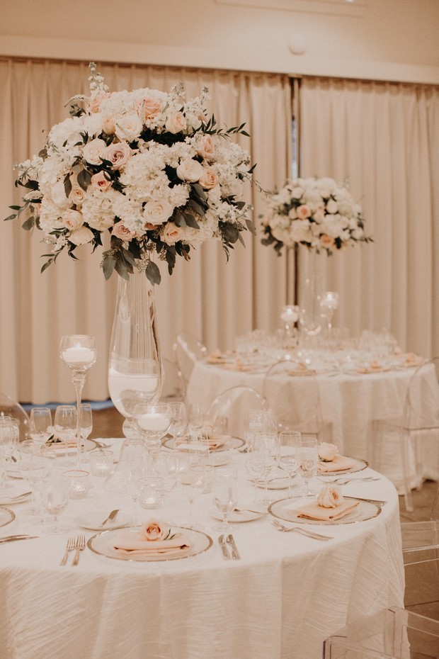 tall wedding centerpieces with floating candles
