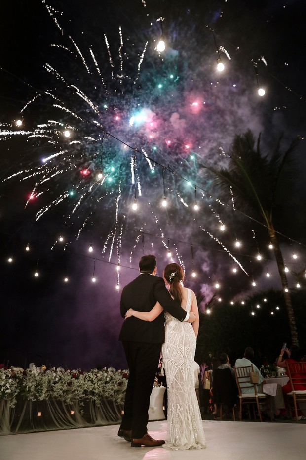 fireworks at wedding.