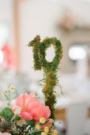 wedding table numbers in moss